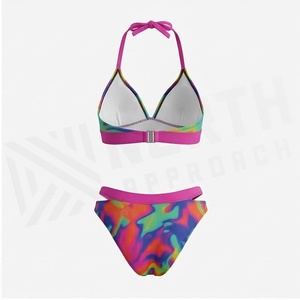 Ensemble de bikini tie-dye pour femme North Approach, haut triangulaire à col halter, bas échancré, imprimé dégradé, maillot de bain - Product Image 2
