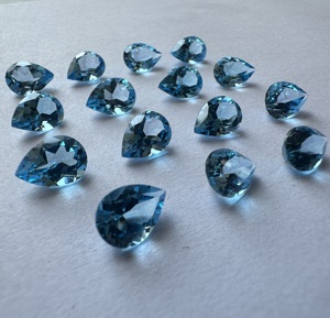 Topacio Azul Suizo TFH en Forma de Pera, Corte Semiprecioso, Gema Suelta, Calidad AAA, Claridad, Pulido a Mano, de 6x4mm a 10x12mm, Venta al por Mayor - Product Image 5