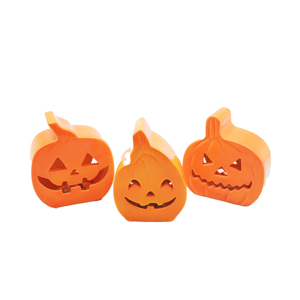 Lanterne citrouille en céramique émaillée à LED pour Noël, support de bougie chauffe-plat, décoration Jack O'Lantern pour centre de table de fête à la maison - Product Image 5