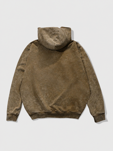 Sudadera con capucha retro marrón para hombre con cremallera de un cuarto, MOQ bajo, lisa, de felpa francesa suave, ajuste holgado informal, talla grande, venta al por mayor, OEM - Product Image 5