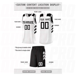 ชุดบาสเก็ตบอล เสื้อบาสเก็ตบอลรุ่นล่าสุด ดีไซน์ชุดบาสเก็ตบอลแบบกำหนดเอง ชุดกีฬา ชุดทีมบาสเก็ตบอลแบบกลับด้านได้ - Product Image 3