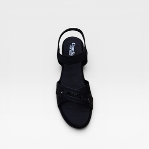 Sandales à talon compensé élégantes et confortables pour femmes, design nœud tendance, à enfiler, coussinets souples, antidérapantes, légères, pour usage quotidien, élégantes - Product Image 2