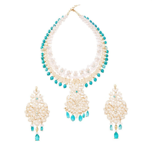 Designer Crystal Stone Pearl <b>Beads</b> Necklace Set-Fashion Jewelry - Product Image 2