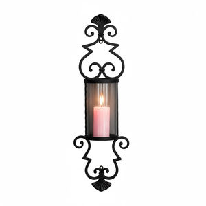 Classic Black Iron <b>Wall</b> Sconce Candle Holder Vintage Style Metal Scroll Candle <b>Wall</b> Decor <b>For</b> Home Living Room <b>Bedroom</b> On Sale - Product Image 1