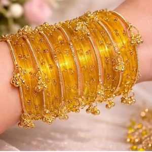 High Demanding Pakistani & Indian Churiyan Sets Women's Lightweight Wedding Wear Bridal Design Kashmiri <b>Bangles</b> Chudiyan Set - Product Image 4