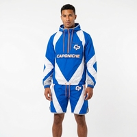Ensemble veste et short unisexe personnalisé, imprimé, écologique, en nylon, avec fermeture éclair, à capuche, imperméable, léger, vêtements décontractés