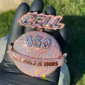 Colgante Personalizado Iced Out de Oro Rosa 650 con Nombre CELI y Moissanita, Joyería Hip Hop para Fiesta - Product Image 3