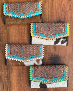 Cartera tallada a mano para mujer, funda de teléfono elegante, multiusos, carteras de piel de leopardo occidental, novedad - Product Image 3