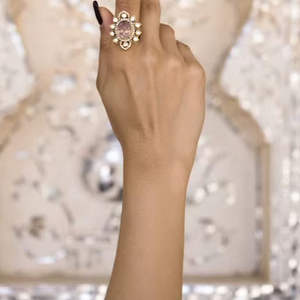 Bague ovale plaquée or pour femmes, bijoux ethniques traditionnels Gajaah, argent sterling 925 - Product Image 2