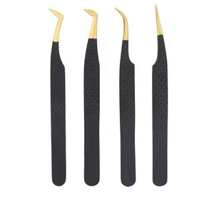 Pinzas Profesionales para Extensión de Pestañas, Punta Suave, Pinzas de Belleza de Acero Inoxidable, Herramienta de Precisión para Pestañas, Antiestática, para Salón de Belleza - Product Image 2