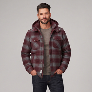 Men's Plaid Fleece Hooded Shirt <b>Jacket</b> With Zipper Closure And Chest Pockets Winter <b>Flannel</b> <b>Jackets</b> Men Winter Style Plaid Shirt - Product Image 6