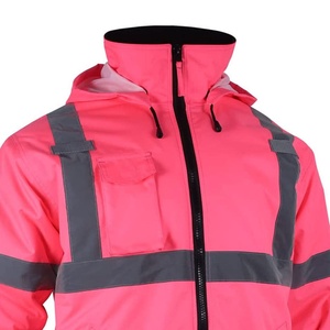 2026 High Visibility Softshell Reflective Tape Safety Construction Working Zipper Working Safety <b>Jacket</b> - Product Image 4