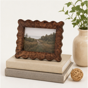 Wholesale Vintage Scalloped Edge Wooden Photo <b>Frame</b> Wavy <b>Border</b> Handmade Solid Wood <b>Picture</b> <b>Frame</b> for Tabletop Desk Home Decor - Product Image 5
