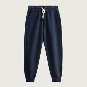 Pantalon de survêtement décontracté pour homme, taille élastique avec cordon de serrage, poches latérales, respirant, en coton tricoté et élasthanne, poids moyen, style automne - Product Image 3