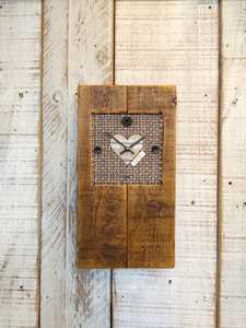 Reclaimed Wood <b>Heart</b> <b>Clock</b>, Handmade Farmhouse Cottage Core Decor - Product Image 3