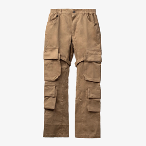 Pantalones Cargo de Lona para Hombre DAIZEN STAR INTERNATIONAL, Cierre con Cordón, Múltiples Bolsillos, Diseño Sólido, Cintura Elástica, Ropa de Trabajo - Product Image 5