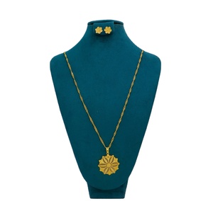 Cadena de colgante de joyería de Dubái de diseñador chapado en oro, collar de novia africano de Arabia Saudita para mujer, conjunto de colgante de joyería de boda - Product Image 1