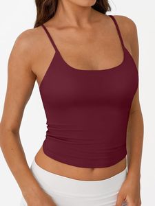 Haut côtelé pour femmes, sans manches, à bretelles spaghetti, doux, extensible, léger, respirant, décontracté, pour l'été - Product Image 2