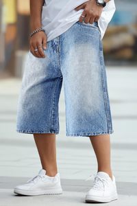 Shorts Bermuda en jean pour homme, couleur unie, délavé, taille mi-haute, élastique, décontracté, été, en coton, beige - Product Image 5