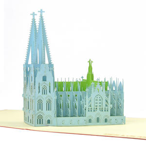 Modèle de papier 3D personnalisé pour l'église, pour carte pop-up de vœux et décorations - Product Image 1