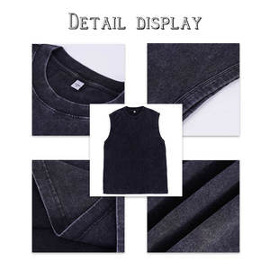 <b>Men's</b> Sleeveless Tank Top O-Neck Cotton Street Style Letter Print <b>Vest</b> Design Front Back <b>White</b> Text Black Color - Product Image 5