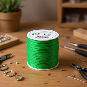 Corda da marinaio Ilan 4mm 14.3m verde per la creazione di braccialetti - Product Image 2