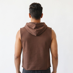 Crop Sleeveless Hoodie <b>Top</b> <b>Men</b> Loose Fit Print Breathable Winter Cropped Hoodies <b>Top</b> Casual Sleeveless Workout Crop Hoodies <b>Men</b> - Product Image 5