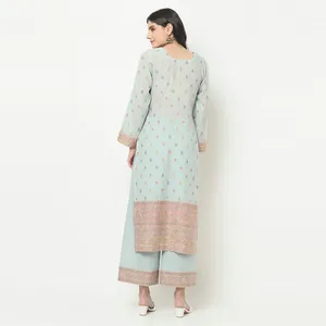 Tissu en coton biologique tissé non coupé pour robe avec dupatta - Product Image 5