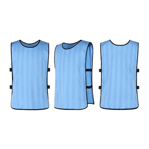 Unisex Light Blue Sleeveless Mesh Sports Vest Round Neck Breathable Polyester <b>Training</b> Jersey for Adults All Seasons - Product Image 1