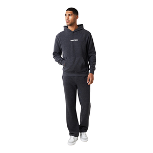 Ensemble de survêtement à capuche pour homme avec pantalon large, coupe décontractée, ourlet ouvert, style streetwear décontracté, vente en gros, ensembles de vêtements deux pièces personnalisés OEM - Product Image 1