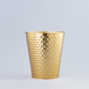 Stainless Steel Gold Finish Durable Cylindrical Modern Metal Waste Bin Home Office Bathroom <b>Kitchen</b> Bedroom Decorative R - Product Image 6