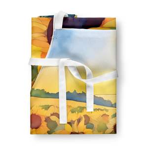 Delantal Multicolor grande Unisex con acuarela de girasoles de Kansas para cocinar manualidades para hornear jardinería para hombres y mujeres adultos - Product Image 3