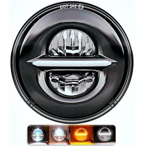 Bombilla LED para faros delanteros de 7 pulgadas con ojo de ángel DRL, luz blanca, amarilla, de haz alto/bajo y ámbar para modelos Bullet y Thar, venta al por mayor - Product Image 1