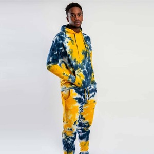 Chándal personalizado con efecto tie-dye para hombre, color blanco y azul, con cremallera, talla grande, de forro polar, para adultos y hombres. - Product Image 1