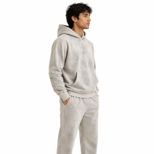 Sudaderas con Capucha Extra Grandes Personalizadas, 100% Algodón, Transpirables, Ropa Deportiva de Invierno, Conjunto de Dos Piezas con Cordón Ajustable y Pantalones Deportivos, OEM - Product Image 2