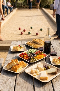 Assiettes carrées jetables écologiques en feuille de palmier de 6 pouces, tendance 2026, pour la présentation d'aliments chauds, tapas et desserts - Product Image 1