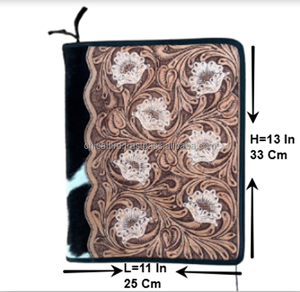 Nueva llegada tallado a mano de cuero con cierre de cremallera diarios bohemios tradicional piel de vaca Vintage cuero diario de viaje - Product Image 2