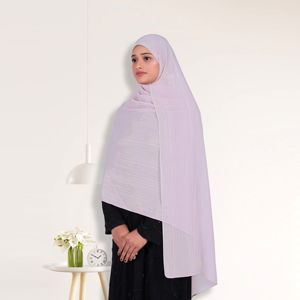 Hijab Musulmán Elegante de Chifón Sólido con Adornos de Cristal Discretos, Ligero, Transpirable, Resistente al Viento y de Secado Rápido para el Uso Diario - Product Image 4