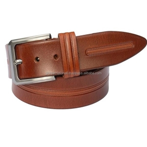 Cinturón informal de cuero de grano completo genuino bronceado para hombres cinturón de vestir informal de negocios de cuero de diseñador hecho a mano para unisex - Product Image 4