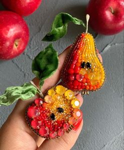 เข็มกลัดลูกปัดปักลายที่สวยงามทำด้วยมือปกเครื่องประดับตกแต่งหรูหรา - Product Image 1