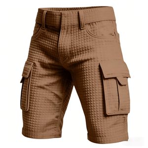 Men's Black Cargo Capri Running Shorts Airflow Panels Breathable Quick-Dry Sweat Control Fabric Canvas 100% Polyester Mid - Product Image 5