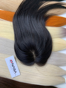 Precio de fábrica al por mayor Nasa Hair Sarah Model Remy Grade Toppers para mujeres 3D Lace Natural Black Color Vietnamese Human Hair - Product Image 3