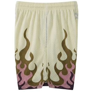 Shorts de basket-ball pour hommes à imprimé flamme, en mesh respirant, avec cordon de serrage, shorts de sport décontractés pour l'entraînement et les exercices - Product Image 2