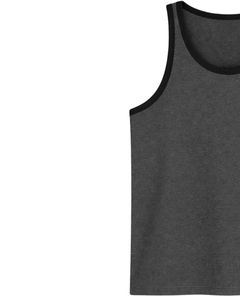 Custom Light Green White Contrast Trim <b>Men</b> Tank Top Sleeveless Cotton Vest Casual Summer Gym Workout Fitness Solid Color <b>Singlet</b> - Product Image 3