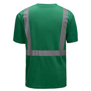 เสื้อยืดนิรภัยสำหรับผู้ชาย งานก่อสร้าง สะท้อนแสงได้ดี ผ้าฝ้าย 100% สกรีนโลโก้ได้ตามต้องการ ลายเรียบ แขนยาว/แขนสั้น เสื้อยืดทำงาน - Product Image 2
