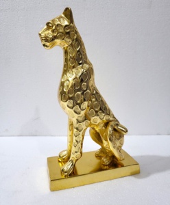Escultura De León Estatuilla de aluminio para decoración del hogar Técnica de fundición de metal Tema animal - Product Image 2