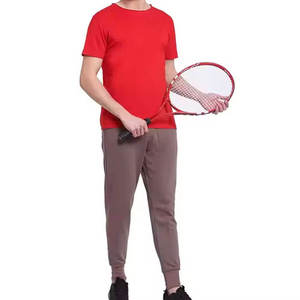 Pantalon de jogging décontracté en toile légère délavée pour homme, en coton, teint en pièce, style streetwear, devant plat, personnalisable OEM - Product Image 5