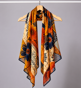 Tela de chifón de seda con estampado digital personalizado para bufandas, para marcas de moda, boutiques, suministro al por mayor, mercado de exportación UE - Product Image 1