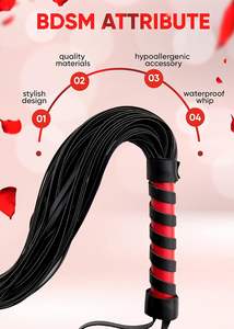 Fouets en cuir de petite taille pour fessées, bondage, fouet de dressage, jouets exotiques pour adultes, fouets en cuir à pompons dispersés - Product Image 6