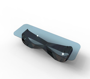 Mesa de Centro de Vidrio de Lujo con Estructura Metálica Artística y Diseño Contemporáneo - Product Image 3